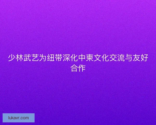 少林武艺为纽带深化中柬文化交流与友好合作